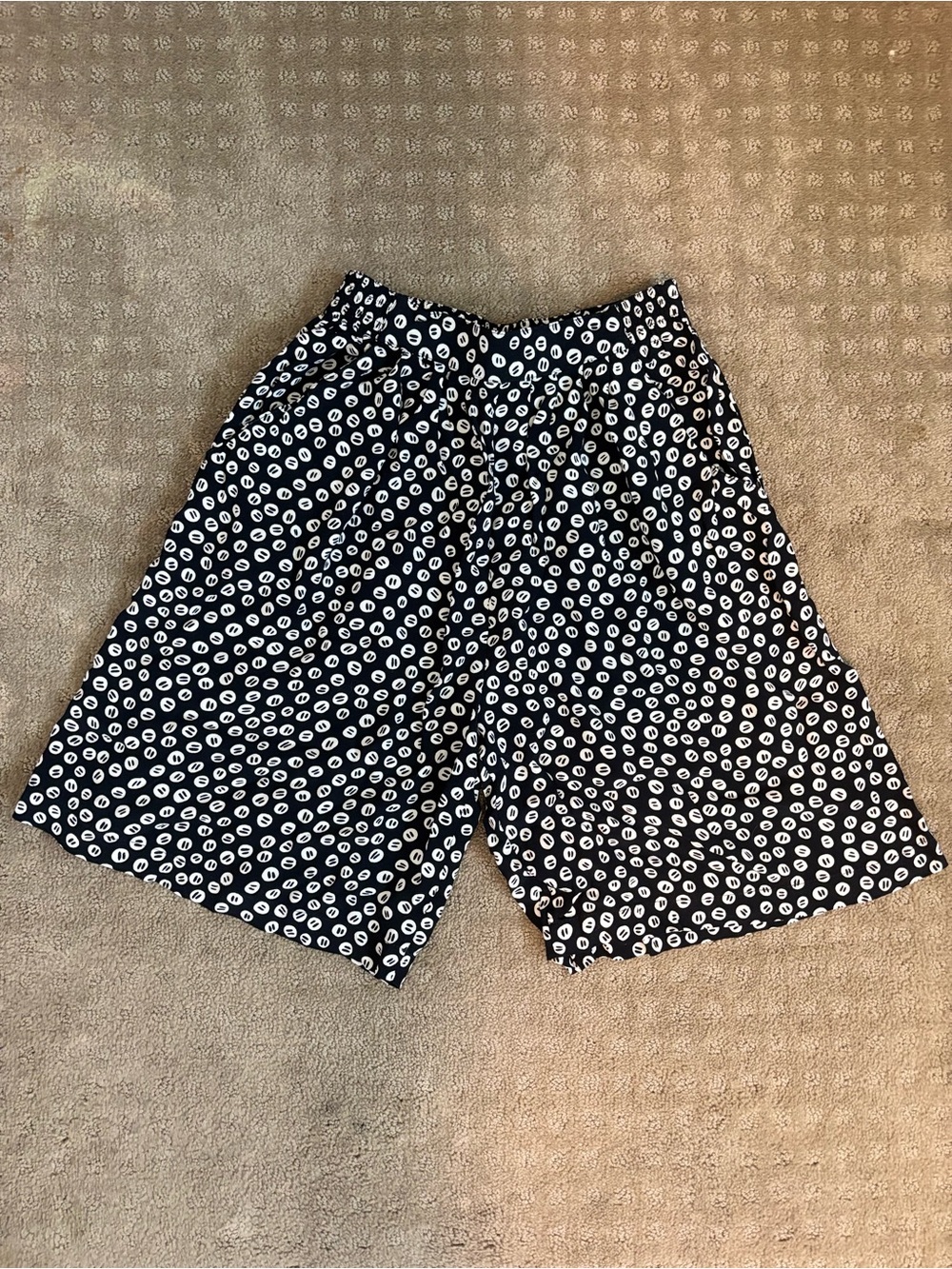 Carole Little Sport Flowy Vintage Knee Length Shorts Black & Tan Women's Size 8